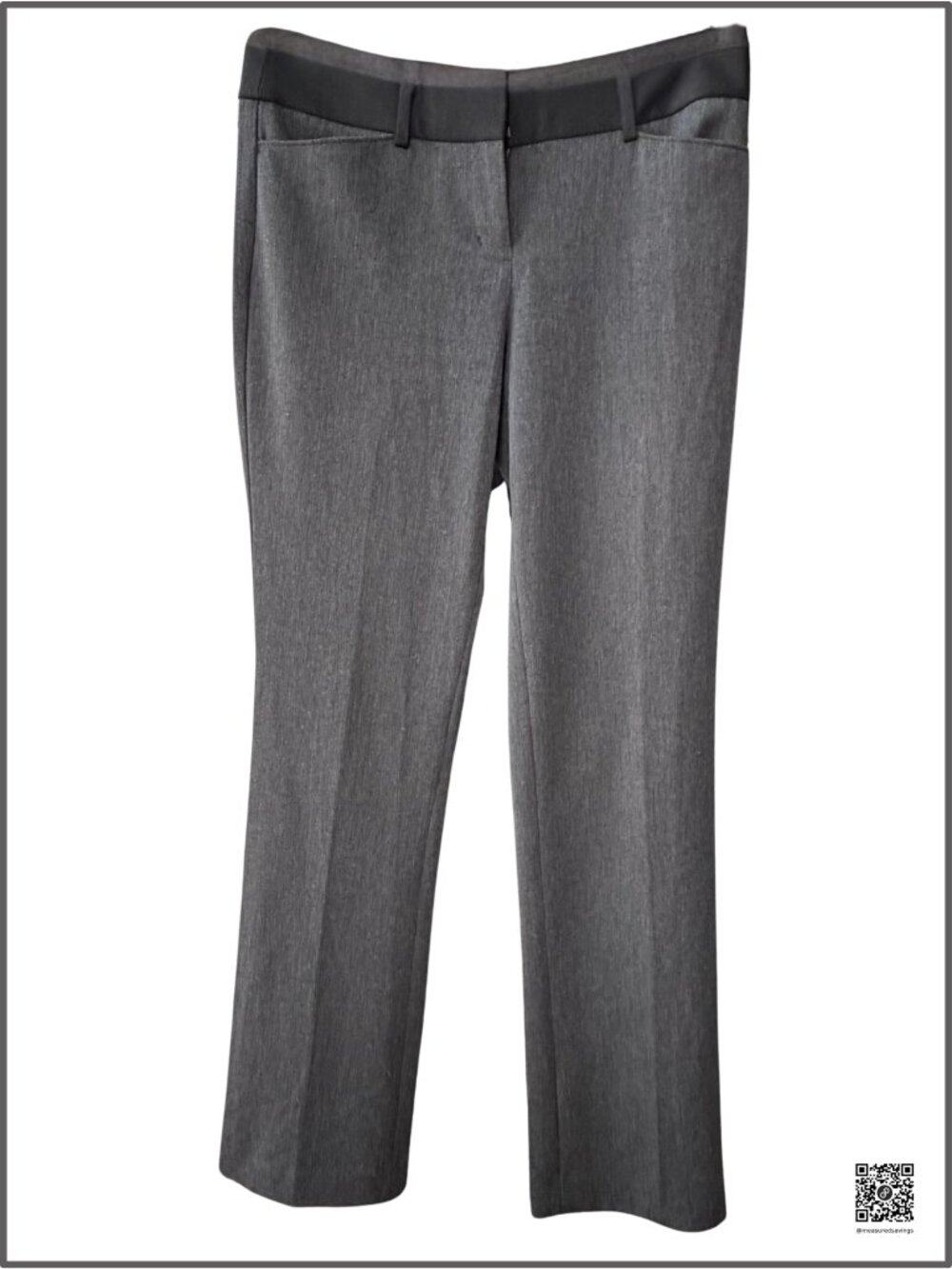 Size 4R EUC - Express Editor Pants - Medium Charcoal with Black Waist Trim
